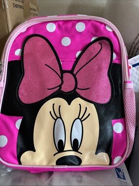 Disney Pink Minnie Mouse Kids Backpack with Polka Dots